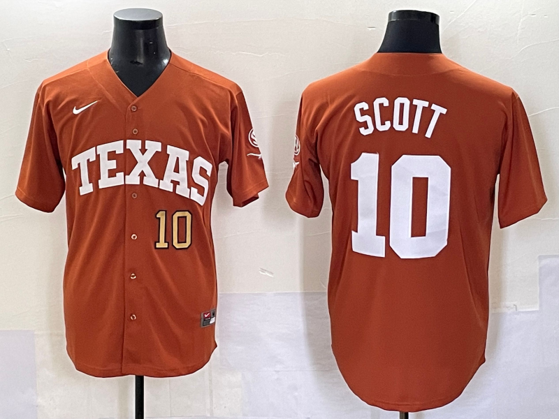 Men Texas Longhorns #10 Scott brown Nike joint Name NCAA 2025 Jersey style 12->ncaa teams->NCAA Jersey